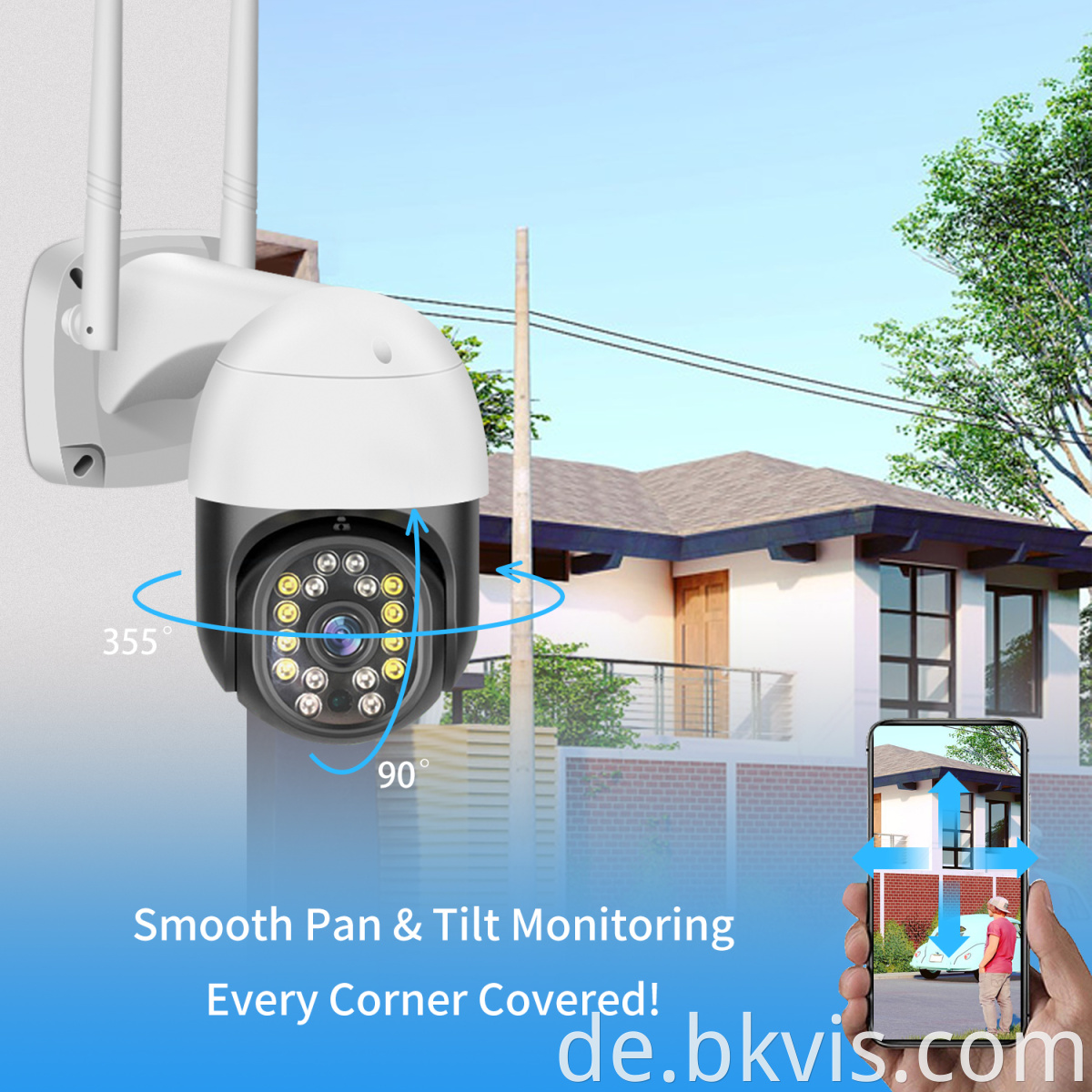 Smart Home Outdoor Wireless Auto Tracking Camera